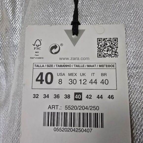 🆕️ Zara Boy Boy Metallic High Rise Relaxed Fit Jeans in Silver - Picture 13 of 15